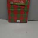 Home Bargains Plus Evergreen Tree Plaid Fabric Tablecloth, 52 x 70 Inch Rectangle, Red and Green Holiday Check with Tree Pattern, Cotton Blend Christmas Table Cover for Festive Dining