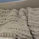 bearberry Chunky Knit Throw Blanket 60x80 Inches Handmade, Soft Jumbo Chenille Yarn with Cable Rope Knot Design | Thick Cozy Large Blanket for Couch, Sofa, Bed & Living Room Home Decor | Khaki