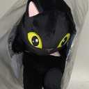 Black Cat Plush Body Pillow for Kids | Long Stuffed Animal Cuddle Pillow | Soft Hugging Toy | Plushie Gift for Girls & Boys | Long Plush Body Pillow for Sleep & Comfort | Small, 23 Inches