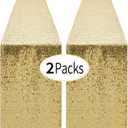 2 Packs 12 x 72 inches Gold Sequin Table Runner, Glitter Runner for Birthday Party Supplies Decorations Wedding Bachelorette Holiday Celebration Bridal Shower Baby Shower