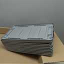 Amazon Basics Plastic Storage Containers with Secure Latching Lids, Stackable Organization Bins for Organizing, Clear/Grey, 5 Quart, Set of 10