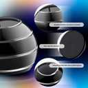 Fidget Spinner Desktop Toys - Kinetic Spinning Ball for Anxiety & ADHD Relief, Optical Illusion Fidget Toys for Adults, Kids, Parents & Friends, Metal Fidgets for Office & Home (1.54in Black)