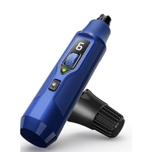 YABIFE 7-Speed Pet Nail Grinder with Light – Heavy Duty, Whisper Quiet Nail Trimmer for Dogs, Cats, Birds & Small Animals – Single-Handed Operation (Dark Blue)