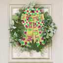 2 x Hying 2 Pieces Mardi Gras Bows for Wreath, Mardi Gras Wreath Bows Green Gold Purple Buffalo Plaid Bows Fat Tuesday Gift Bows for Front Door Mardi Gras Masquerade Cosplay Party Decor Supplies (Style 32pcs Words)