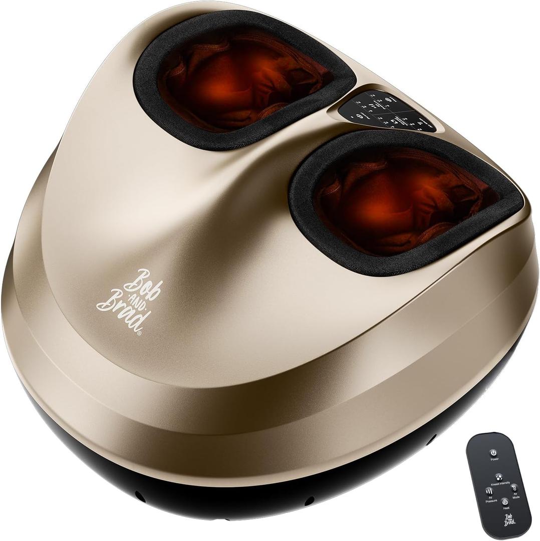 BOB AND BRAD Foot Massager Machine with Heat and Remote, Fits up to Size 14, FSA Eligible HSA Shiatsu Deep Kneading Foot Massager for Plantar Fasciitis and Neuropathy
