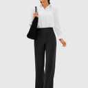 Women's High Waist Wide Leg Yoga Pants, 32" Inseam Stretchy Casual Workout Trousers for Yoga, Lounge & Travel