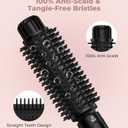 Farery 1.5 Inch Curling Iron Brush, Heated Round Brush for Loose Bouncy Curls, Hot Brush with Anti-Scald Hard Bristles, Dual Voltage Travel Hair Tool with 360 Swivel Cord, 410F Fast Heat