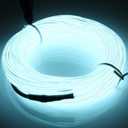 JIGUOOR EL Wire Battery Pack 9.8ft / 3m Bright Neon Light Strip 360 Illumination Neon Tube Rope Lights for DIY, Festival, Party Decoration, Pub, Halloween, Chrismas (9.8ft / 3m, White)