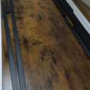 Huuger Computer Desk, 55 Inch Home Office Desk, Gaming Writing Work from Home Study Desk, Large Legroom, Sturdy Metal Frame, Modern Simple, Rustic Brown