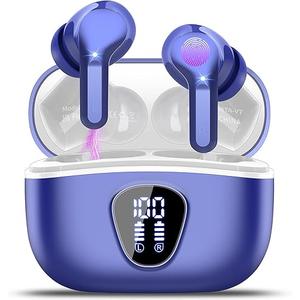Wireless Earbuds Bluetooth 5.3 Headphones, 40H Playback HiFi Stereo Ear Buds with LED Display, ENC Noise Cancelling Earbuds, IP7 Waterproof in-Ear Earphone for iOS Andriod Sport/Workout/Running/Blue
