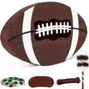 25" Football Pinata for Birthday Party, Sports Themed Party Decorations with Stick & Blindfold, Small American Football Pinata for Kids Boys, Fillable Paper Mache Centerpiece for Game Day Event Favors