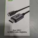 Acer USB C to HDMI Cable for Home Office 6.6FT (4K@60Hz), High-Speed Type C to HDMI 2.0 Braided Cord, Thunderbolt 4/3 Compatible with MacBook, iPhone 16/15 Pro/Max, iMac, iPad Pro, Galaxy S24, Surface