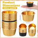 300 Pack Graduation Black Gold Cupcake Liners Bulk Disposable Foil Muffin Cups 3.5 oz Wrappers for Baking Aluminum Paper Mini Metallic Disposable Holiday Party Wedding Festival Supply