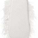 Fuzzy Plush Women's House Slipper Cozy Non-slip Bedroom Slipper for Women Furry Indoor Outdoor House Shoes (White)