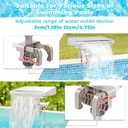 Hanaoyo LED Pool Fountain Waterfall for Above Ground Pools, 7 Different Lighting Colors, Smooth Flowing Pool Waterfall Relaxing Cascade for Outdoor Decor, Adjustable Width Fits Various Frames