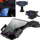 Wireless Car Charger Clamp Compatiable for iPhone 16/15/14 Series, Samsung Galaxy Z Fold 6/5/4/3/2, Z Fold, 4.4-8 inches Cell Phones Adjustable Air Vent Phone Holder USB C 10W