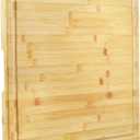 Utoplike Bamboo Cutting Board 20 x 20 inch, Large Wood Chopping Board for Kitchen, Meat, Vegetables, BBQ, Square Butcher Block with Juice Groove and handle, 1"Th