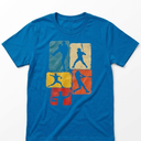 Baseball Batter Kids Boys Youth Men T-Shirt (Blue, M)