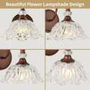 1-Piece Antique Red Bronze Vintage Wall Sconce with Floral Clear Glass Shade, Farmhouse Wall Mount Lighting for Bathroom,Vintage Bathroom Vanity Light Fixtures