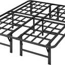 ZIYOO Heavy Duty Full Size Folding Bed Frame, 16 Inch High Metal Platform Bed Frame Full, No Box Spring Needed, Sturdy Steel Frame for Mattress, Easy Assembly, Noise Free, Black