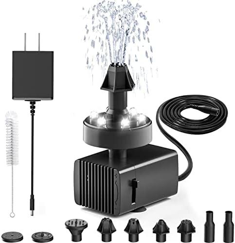 24-Hours Working Bird Bath Fountains Plug in, Jutai Adjustable DC 12V Water Fountain Pump with LED Light for Birdbath, Garden, Small Fish Tank, Pond,16.4Ft Power Cord, Adapter Included(White) 24-Hours Working Bird Bath Fountains Plug in, Jutai Adjustable DC 12V Water Fountain Pump with LED Light for Birdbath, Garden, Small Fish Tank, Pond,16.4Ft Power Cord, Adapter Included(White)