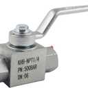 High Pressure Hydraulic Valve KHB 1/4'' NPT, Shut-Off 2 Way Ball Valve, Hydraulic Ball Valve 7250 PSI