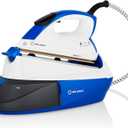 1500W Ironing Station with Ceramic Soleplate, Iron Lock for Easy Carry, 1 Ltr Removable Water Tank and Auto Shut-Off, Digital Display, Continuous Home Steam Iron