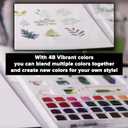 GenCrafts Watercolor Paint Palette 48 Premium Colors with Paper Pad - 2 Refillable Brush Pens - 15 Sheets of Water Color Paper