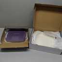 Bruntmor 2-in-1 Square Enamel Cast Iron Dutch Oven Baking Pan With Handles, Purple Baking Pans Set With Cast Iron Skillet, Braising Pan For Casserole Dish with lid, Oven Safe