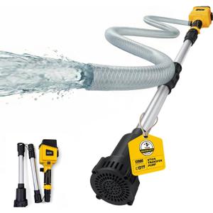 Brushless Stick Water Transfer Pump Compatible with DeWalt 20V MAX Battery (TOOL ONLY), 720 GPH Submersible Pump, 27.5’’ Detachable Shaft, 3/4’’ Outlet, 1m Hose, Sediment Filter for Rain Barrel, Pond