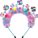 NVENF Candy Headband Costume Accessories Christmas Candy Cane Lollipop Headbands Halloween Holiday Christmas Outfit for Women