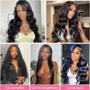 Human Hair Bundles with Closure 18 20 22+16 Inch Body Wave Closure with Bundles 100% Brazilian Virgin 3 Bundles Human Hair Weave with 4x4 Free Part Lace Closures Natural Black