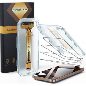 MRGLAS 4-Pack TOP 9H+ Glass for iPhone 16 Pro Screen Protector [Auto Alignment Kit] [10X Military Protection] UNBREAK Tempered Glass Flim for iPhone 16 Pro 6.3 inch Case-Friendly (HD Clear)