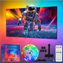 TV LED Backlight, 12.5ft Cuttable LED Strip Lights That Change with 55-65 Inch TVs Screen and PC Monitor, with Sensor, Remote Control, Game & Music Sync Color Changing Light