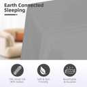 Grounding Bedding Sheet Set, Bed Sheets and Pillowcase Set, 90% Organic Cotton+10% Pure Silver Organic Fitted Grounded Sheet for Improved Sleep, Pain Relief (Gray, (78.1 * 80.1 * 15.2inch))