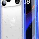 SPORTLINK for iPhone 17 Pro Waterproof Case - Shockproof Dustproof Case with Built-in Screen Protector, Full Body Heavy Duty Sealed Protective Cover for iPhone 17 Pro 6.3" Blue/Frosted Clear