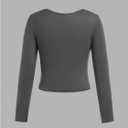 RoseSeek Girl's 3 Pack Long Sleeve T Shirt Square Neck Slim Fit Basic Tee Tops Soft Fall Tops