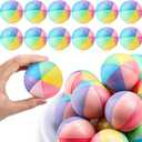 Jerify 24 Pcs Mini Beach Stress Balls 2.5 Inch Foam PU Relief Stress Ball Mini Rainbow Blow up Beach Balls Toys for Girls Boys Birthday Beach Hawaiian Party Favors Summer Pool Games (Rainbow Color)