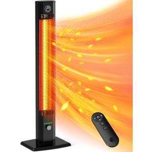 BALKO 42INCH Outdoor Heater, 9 Heat Levels & 540Min Timer, Child Safety Lock, IP65 Waterproof Garage Heater, 1500W Infrared Heating,Tip-Over & Overheat Protection, Patio Heaters for Outdoor Use Indoor