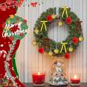 Poen 64 Pcs Christmas Tree Ornaments Set 48 Velvet Christmas Tree Bows 16 Shatterproof Xmas Balls 2.36' Plush Sequins Ball 7' Vintage Bow for Home Xmas Party Winter Supplies(Red,Gold,Yellow)