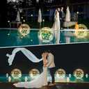afzdby Floating Pool Lights Solar Powered,14 Inch 3000K Warm White Inflatable Glow in The Dark Balls,IP68 Waterproof Led Light up for Inground Pool,Christmas Decorations Outdoor Ornaments