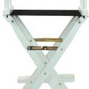 Casual Home Director's Chair ,White Frame/Black Canvas,30" - Bar Height, 30 in