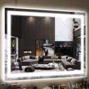 FENNIO Large Vanity Mirror with Lights40" x 28"Makeup Mirror with Lights Hollywood Mirror with 3 Color Modes & Adjustable Brightness Vanity Mirror Square White