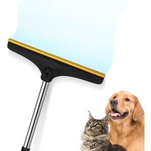 B-Land Carpet Rake for Pet Hair Removal, Reusable Pet Hair Remover with 60" Adjustable Long Handle, Carpet Scraper Dog Cat Hair Remover Tool for Rugs, Mats, Couch, Furniture, Pitch Black