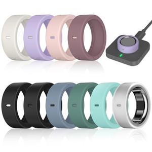 10 Pack Ring Cover Compatible with Oura Ring Gen 4/4 Ceramic, Oura Ring Gen 3 Horizon/Heritage, Support Charging with Cover on, Anti-Scratch Elastic Silicone Ring Protector for Men Women Working Out