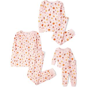 The Children's Place unisex-baby Family Matching, Christmas and Holiday Pajama Sets, Cotton (5, Pumpkin/Candy Halloween)