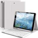 Keyboard Case for iPad 9th/8th/7th Generation 10.2 inch 2021/2020/2019, Detachable Wireless Bluetooth Keyboard Thin & Light with Pencil Holder for iPad 10.2" iPad Air 3rd Gen/Pro 10.5, Gray