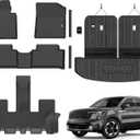 Floor Mats for 2021-2026 Kia Sorento 6&7 Seats (not for Hybrid) Trunk Mat with Backrest Mat All Weather TPE Rubber Cargo Liner Back Seat Cover 3rd Row for 2026 Kia Sorento Accessories