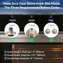 Stove Knob Safety Covers, 5Pcs Fits 90% Oven/Stove 5 Heat Alert Stickers Oven Knob Covers for Child Safety, 2nd Gen Kitchen Burner Childproofing, Gas Stove Knob Locks for Kid Baby Pet (Clear)