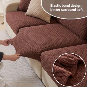 Elastic Sofa Cover for Single Seat Chic Slipcover Protector for Sofa Cushion Stretch Camel Color Easy to Install Machine Washable for Living Room
